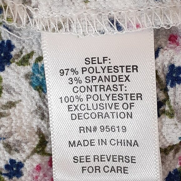 WOMEN'S "Fever" Blue/Pink Floral Tunic; Ruffle Sleeves; Lace; Size XL - Picture 6 of 7